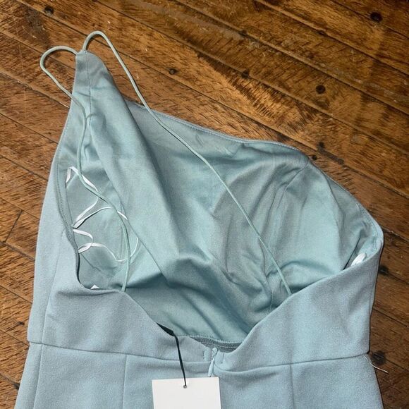 Hello Molly Taking It Back sage one shoulder sexy dress - Picture 6 of 6